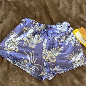 Purple floral shorts